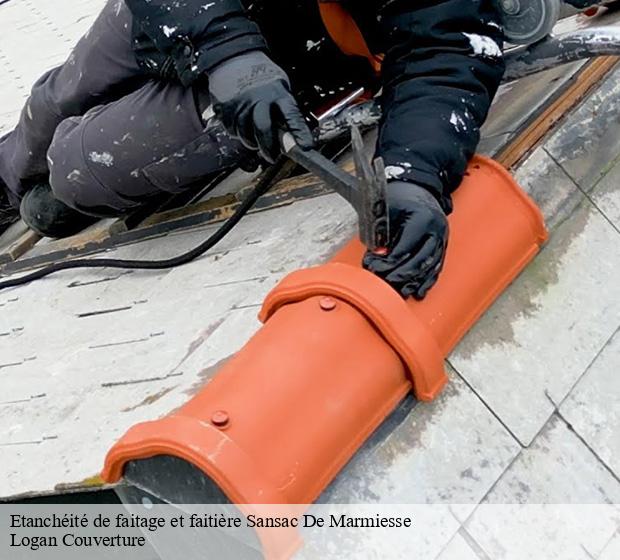 Etanchéité de faitage et faitière  sansac-de-marmiesse-15130 Logan Couverture 